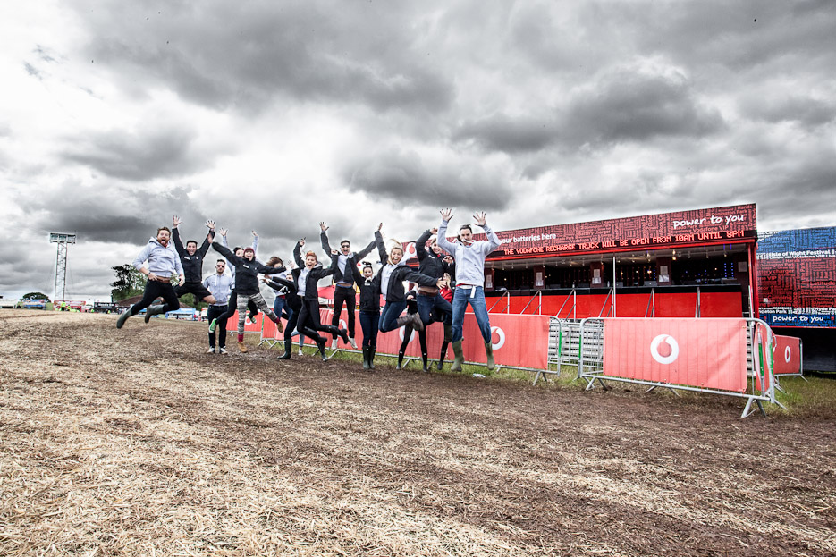 Coalition brand ambassadors celebrating at a festival activation
